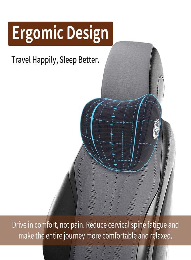 SPRFUFLY 2 Pack Car Pillow, Soft Car Headrest Pillow, 100% Memory Foam Car Neck Pillow for Driving - Universal Fit Travel Car Rest Pillow for Pain Relief While Driving(Comes with 2 Eye Masks) - Image 4