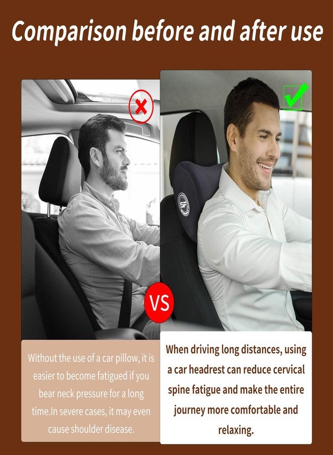 SPRFUFLY 2 Pack Car Pillow, Soft Car Headrest Pillow, 100% Memory Foam Car Neck Pillow for Driving - Universal Fit Travel Car Rest Pillow for Pain Relief While Driving(Comes with 2 Eye Masks) - Image 5