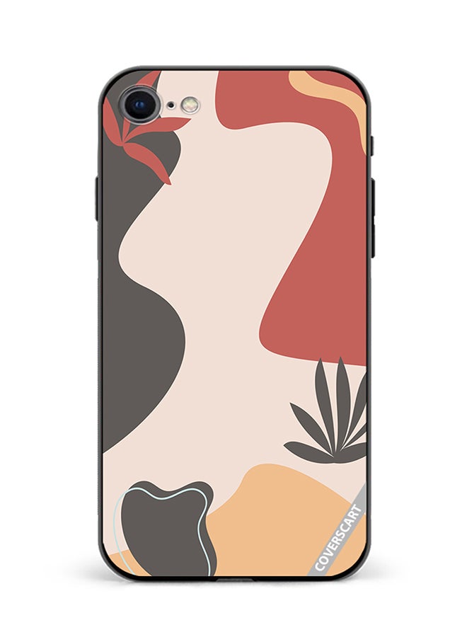 COVERSCART Protective Case Cover For Apple iPhone SE 2020 Printable Template With Abstract Geometric Shapes, Nature Aesthetic Texture, Design Multicolour