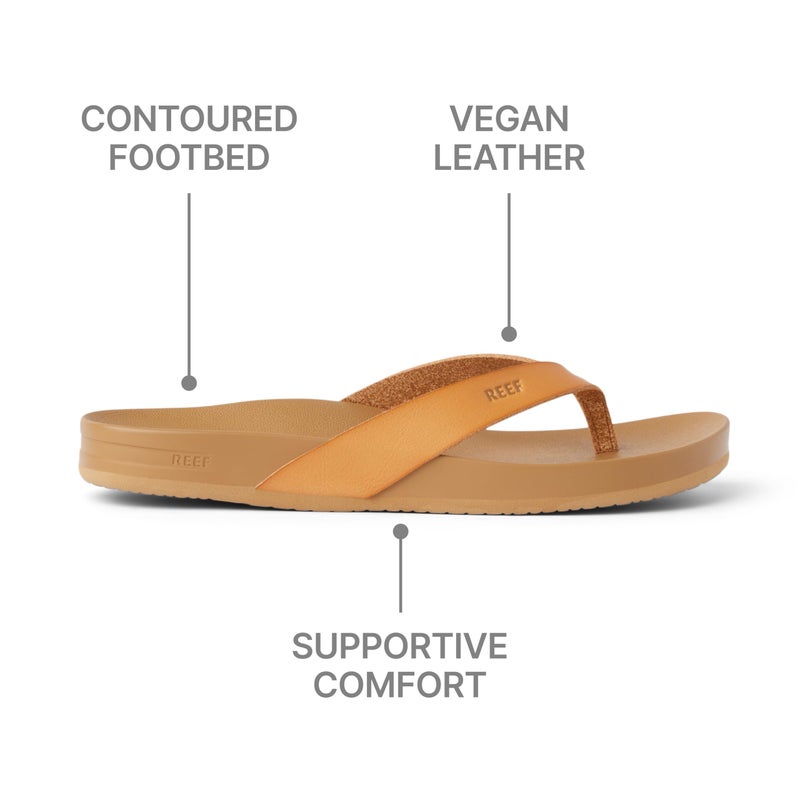 REEF Cushion Court Womens Flip Flop, Molded Cushion Footbed, Arch Support, Natural, 7.5 - Image 5