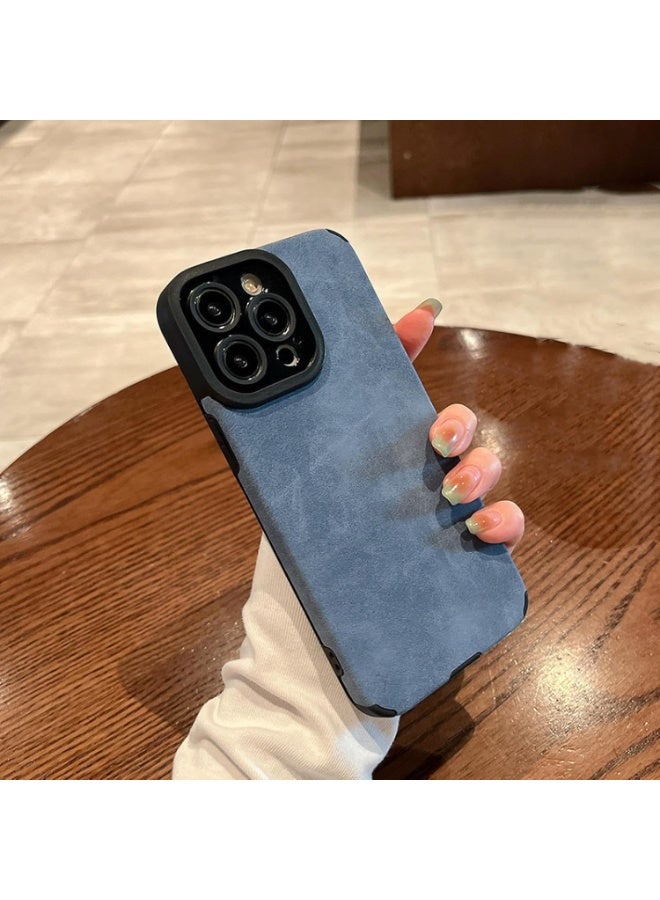 جومو ستور غطاء فاخر من جلد PU لهاتف iPhone 16 Pro – غطاء مقاوم للصدمات بملمس جلد الحمل للرجال والنساء، مع حماية للعدسة، نحيف ومتين، مقاوم للخدوش والصدمات - Image 1