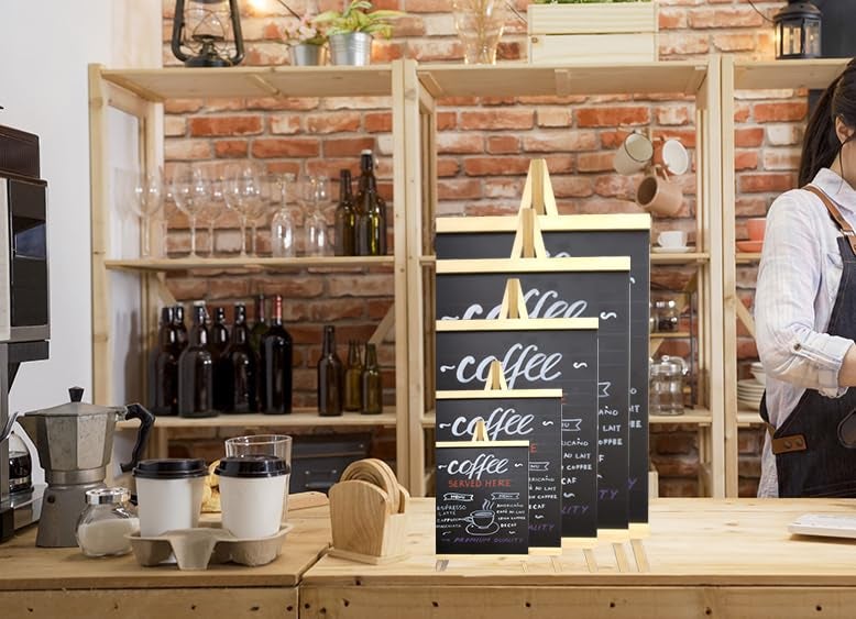 Desi Rang Wooden Chalkboard for Restaurant Bar Menu Memo, Tabletop Display Stand, Message Board (14" inch) - Image 3