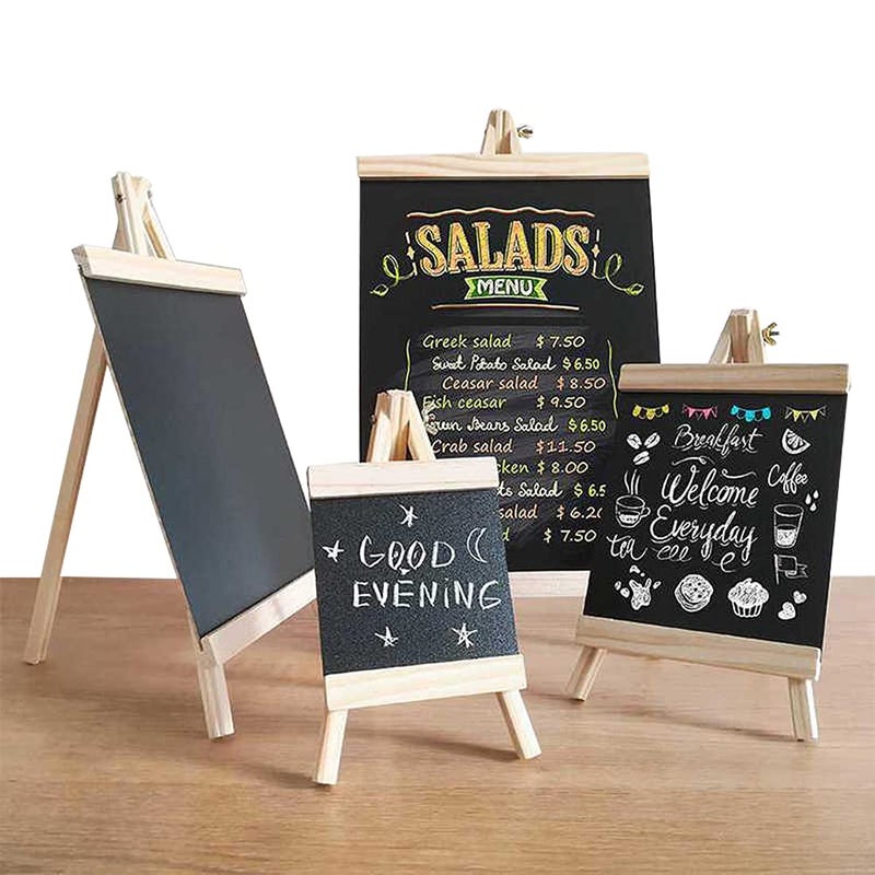 Desi Rang Wooden Chalkboard for Restaurant Bar Menu Memo, Tabletop Display Stand, Message Board (14" inch) - Image 1