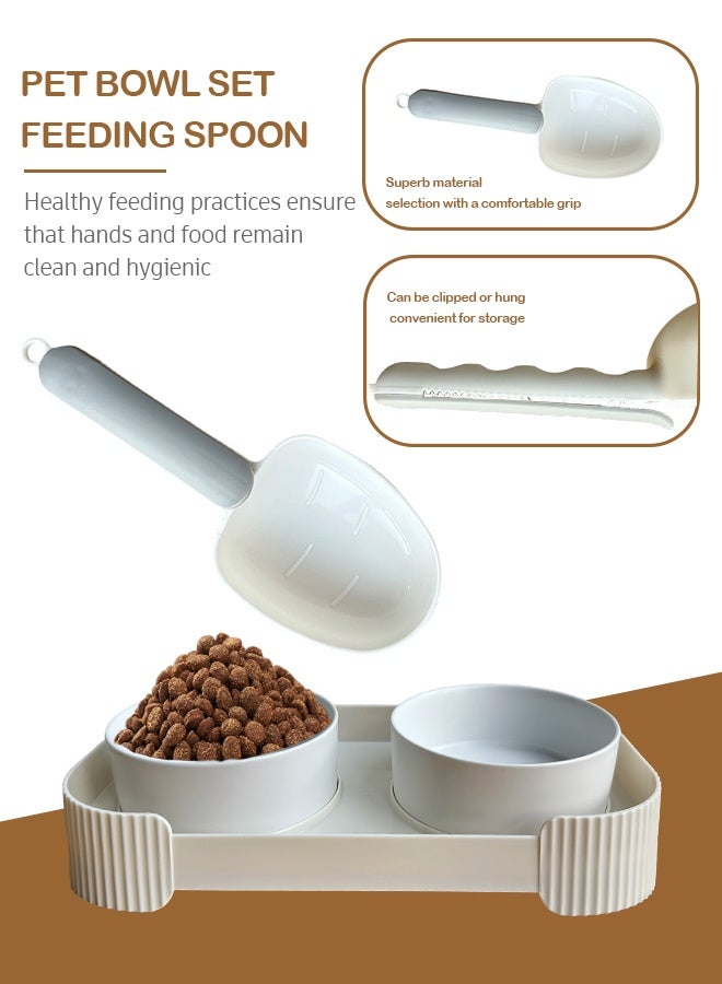 وعاء طعام مزدوج للقطط من السيراميك، يمنع الذقن السوداء، وعاء قابل للفصل للطعام والماء، آمن وصحي للقطط والكلاب - Image 5