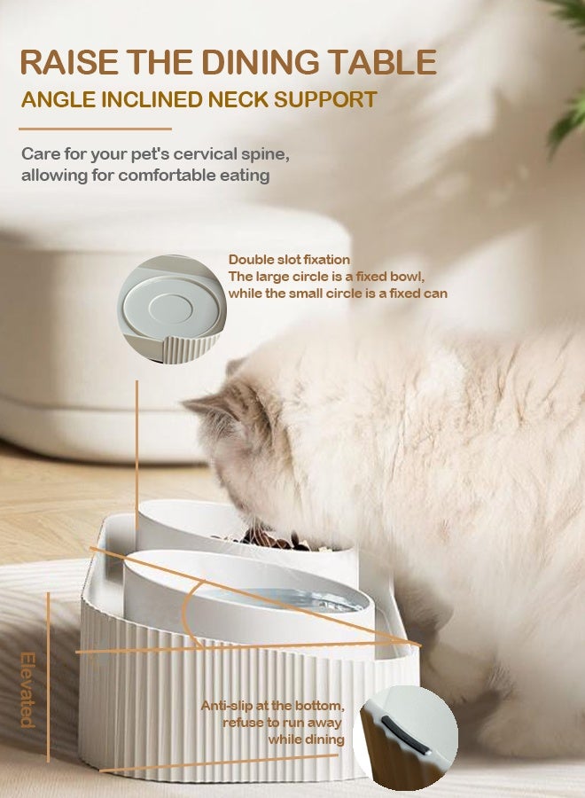 وعاء طعام مزدوج للقطط من السيراميك، يمنع الذقن السوداء، وعاء قابل للفصل للطعام والماء، آمن وصحي للقطط والكلاب - Image 3