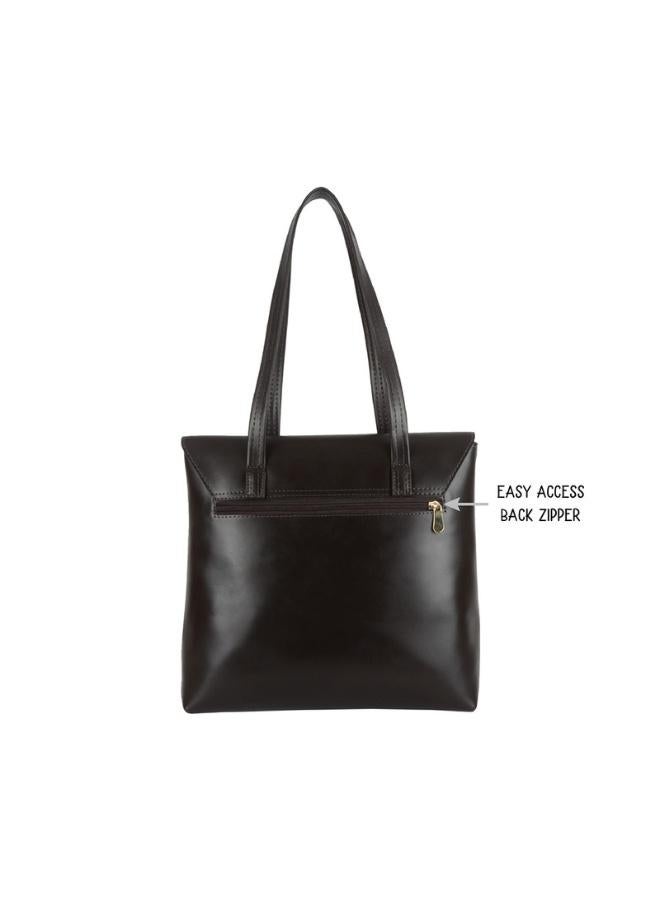 Baggit Women Brown Satchel Handbag Medium Size | Ladies Stylish Casual Purse Bag - Image 4