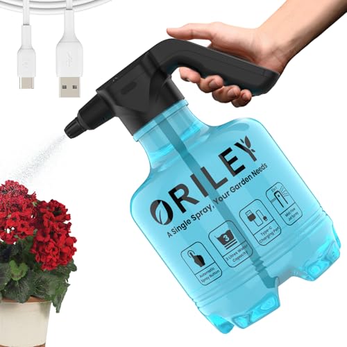 ORILEY Electric Spray Bottle Automatic Power Water Sprayer Portable Rechargeable Lawn Mister with Adjustable Nozzle Handheld Watering Can for Indoor Outdoor Plants Gardening (Spray Bottle 3L) - Image 1