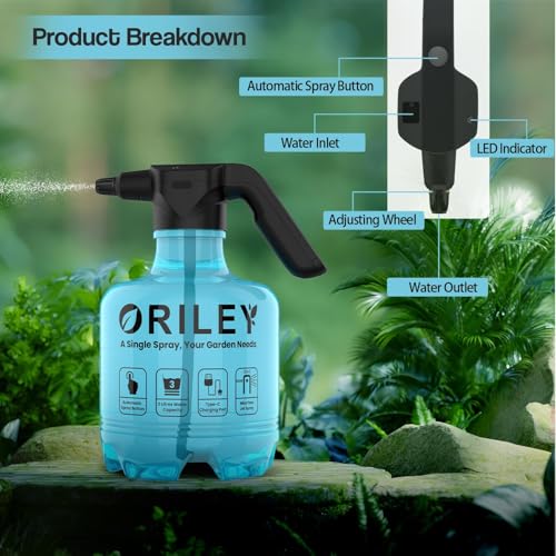 ORILEY Electric Spray Bottle Automatic Power Water Sprayer Portable Rechargeable Lawn Mister with Adjustable Nozzle Handheld Watering Can for Indoor Outdoor Plants Gardening (Spray Bottle 3L) - Image 4