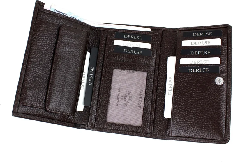 ديرسي كلوب Women's Brown Genuine Leather Wallet Card Holder