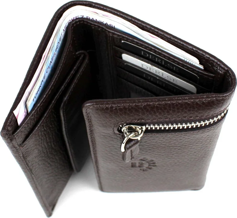 ديرسي كلوب Women's Brown Genuine Leather Wallet Card Holder