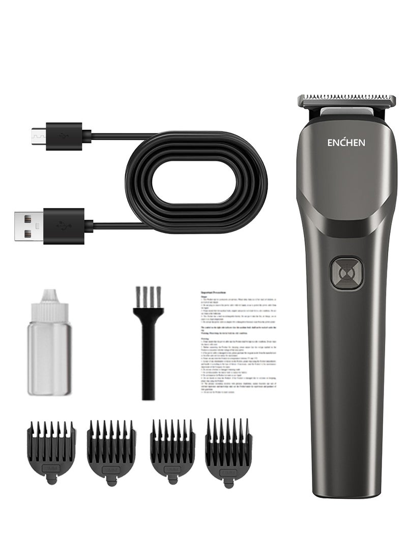 ENCHEN All in One Multi Function Electric Trimmer With 1200mah Battery Life,Four Detachable Guide Combs and Smart Travel Lock Function - Grey - Beardo 2  - Image 4
