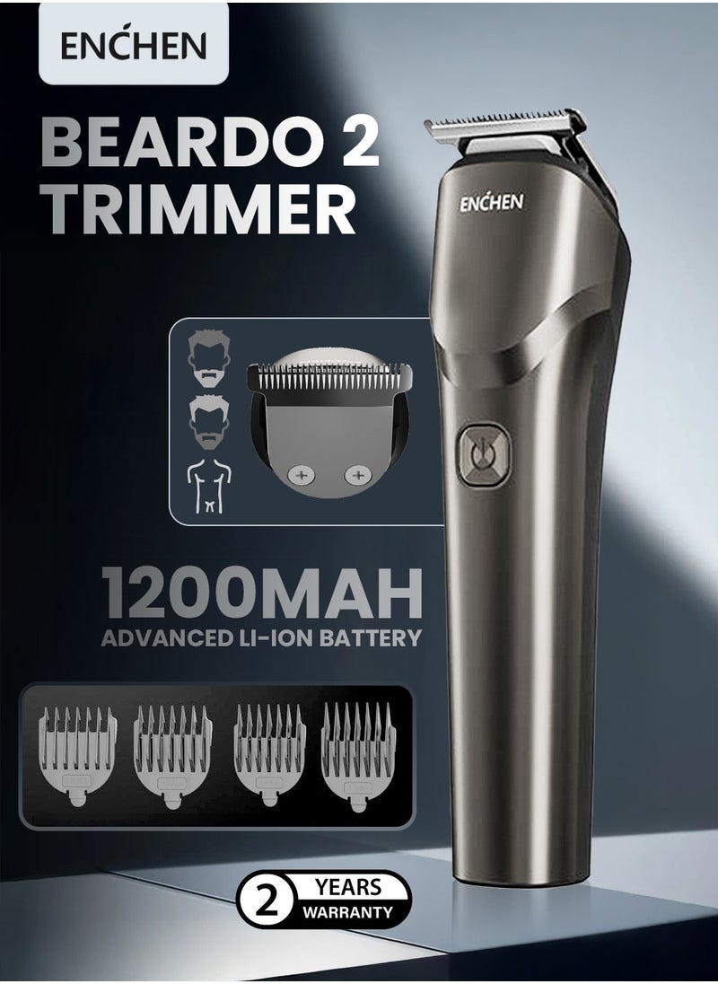 ENCHEN All in One Multi Function Electric Trimmer With 1200mah Battery Life,Four Detachable Guide Combs and Smart Travel Lock Function - Grey - Beardo 2  - Image 1