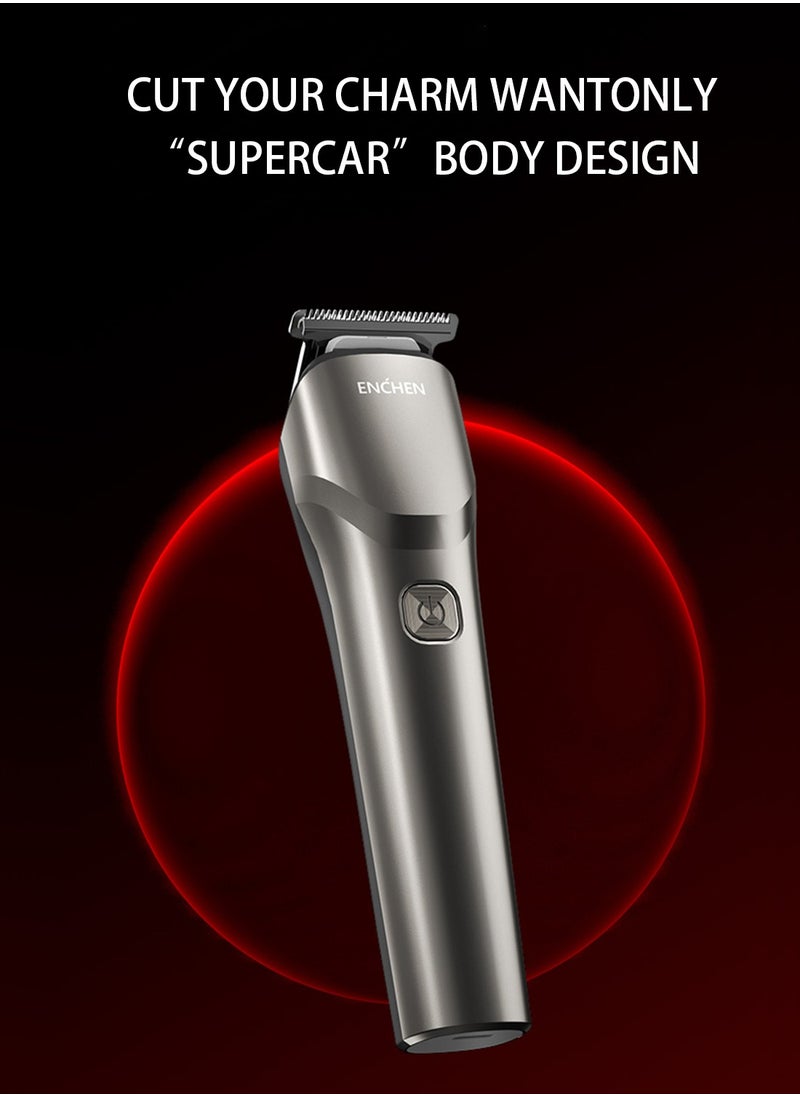 ENCHEN - All in One Multi Function Electric Trimmer With 1200mah Battery Life,Four Detachable Guide Combs and Smart Travel Lock Function - Grey - Beardo 2 - Image 1