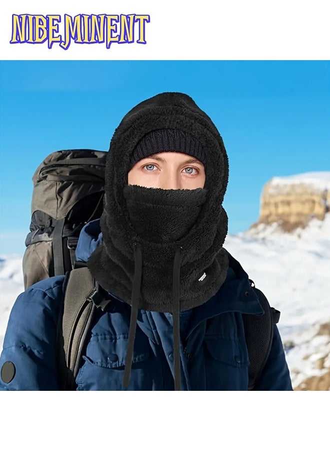 NIBEMINENT Women'S Winter Fleece-Lined Hooded Scarf, Windproof And Ear-Protecting, Thick And Warm, Perfect for Outdoor Travel, Sports, Shopping, And Socializing. A Must-Have for Winter And a Great Christmas Gift - Image 4