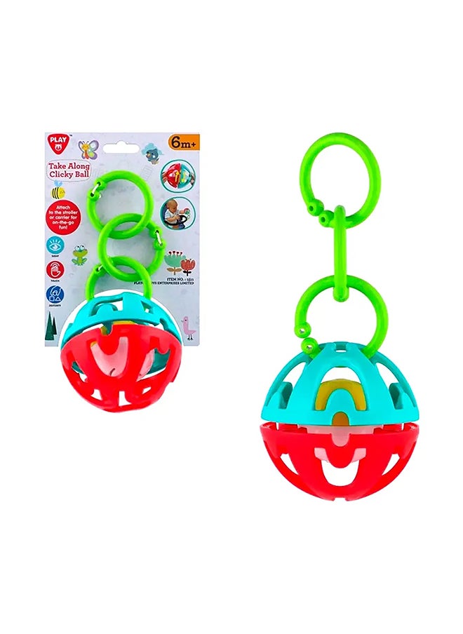 PLAYGO Playgo Take Along Clicky Ball | Engaging Activity Ball for Kids | Promotes Motor Skills & Coordination | Fun Sound Effects | Age 0+  - Image 2