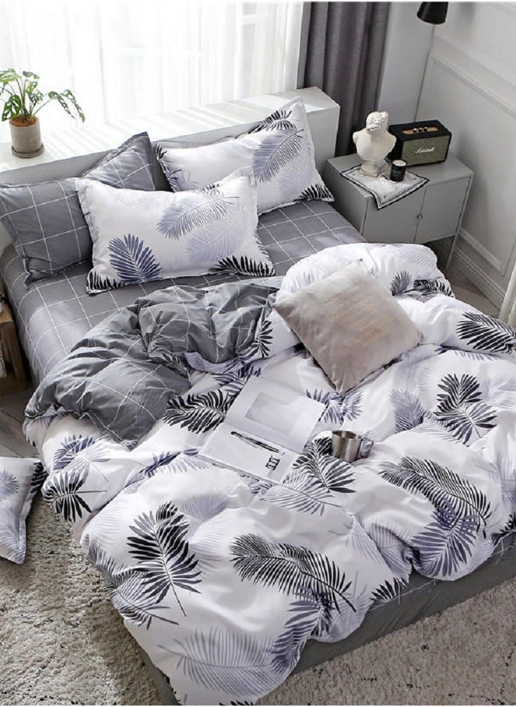 Sharpdo - 4-piece Bedding Set Sheet Set Comforter Set Luxurious Cotton And Soft Microfiber With 1 Duvet/quilt Cover And 1 Flat Sheet And 2 Pillowcases King 2.2m Bed (220*240cm) - Image 1