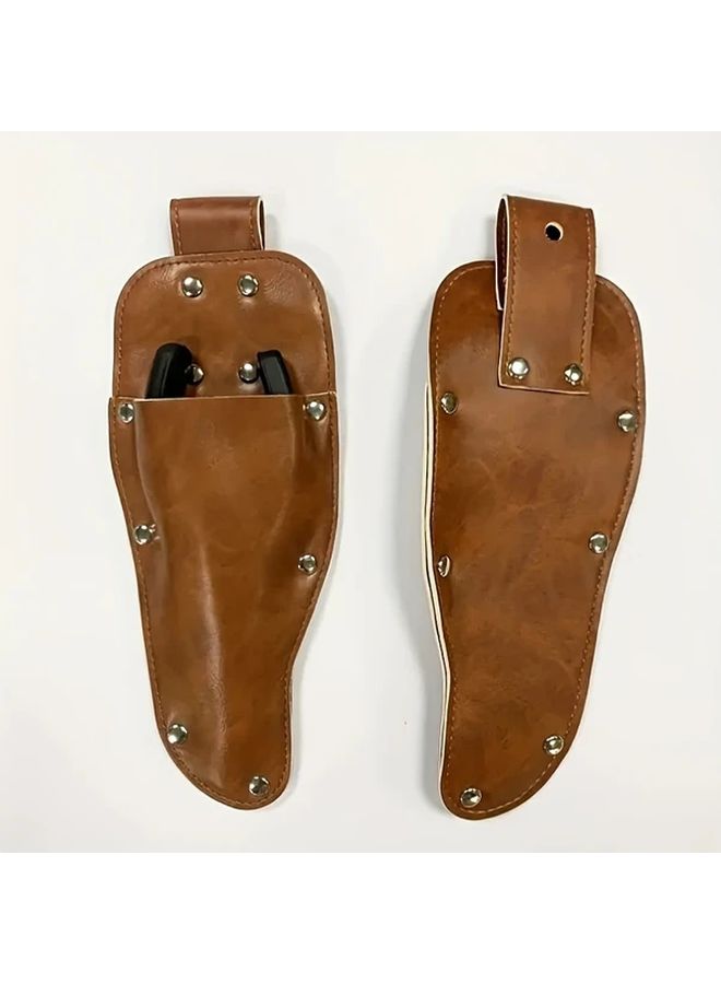 Brown Leather Gardening Scissors Holster With Belt Loop For Pruner Storage - Image 4