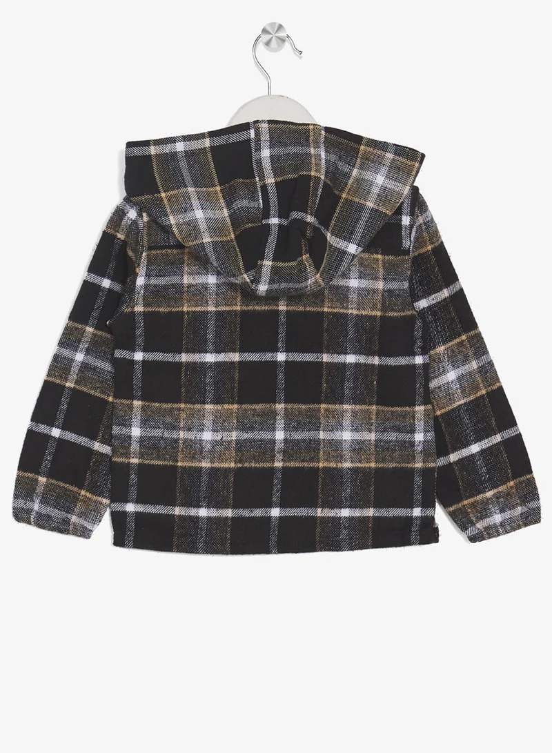 Ripples Boys Long Sleeves Shirt With Hoodie