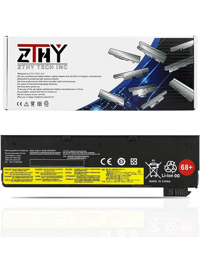 ZTHY 48Wh 68+ Laptop Battery Replacement For Lenovo Thinkpad X240 X250 X260 X270 W550 W550S L450 L460 L470 P50S T440 T440S T450 T450S T460 T460P T470P T550 T560 45N1124 45N1125 45N1128 45N1129 45N1130 - Image 1