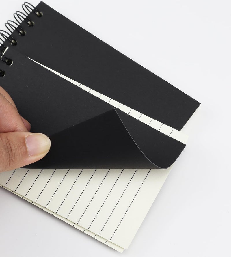 Aacehlh 12 Pack Pocket Notebooks, 3x5 Small Notepads, Mini Spiral Notebooks, 60 Sheets/120 Pages,Lined College Ruled Paper, Memo Pads for Home, Office, School or Travel (Black) - Image 4
