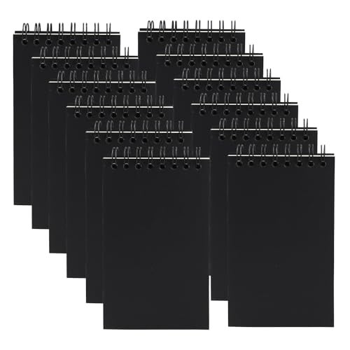 Aacehlh 12 Pack Pocket Notebooks, 3x5 Small Notepads, Mini Spiral Notebooks, 60 Sheets/120 Pages,Lined College Ruled Paper, Memo Pads for Home, Office, School or Travel (Black) - Image 1