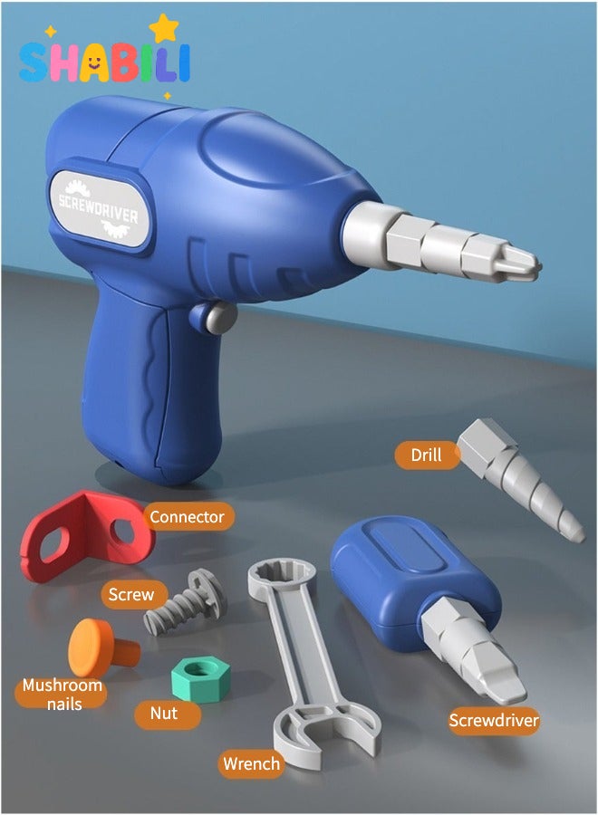 SHABILI 230 Pcs Montessori STEM Drill Toy Toolbox for Kids Aged 3 Plus Electric Screwdriver with Dual Bits 2D and 3D Puzzle Board Engineering Construction Building Blocks Kit AA Batteries Not Included - Image 5