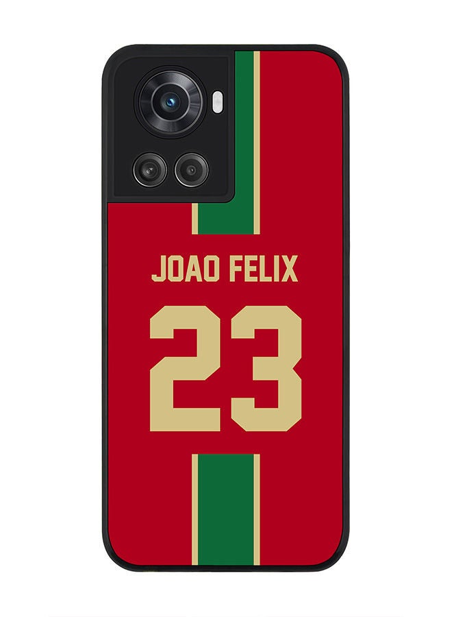 Stylizedd Rugged Black edge case for OnePlus 10R 5G/OnePlus Ace 5G Slim fit Soft Case Flexible Rubber Edges Anti Drop TPU Gel Thin Cover - Football Team - Portugal Player Name - Joao Felix - Image 1
