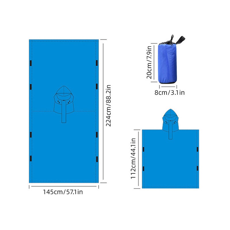 مطرية مطرية مع غطاء رأس مقاومة للمطر لجاكيت المطر من طافتا البوليستر كابو المطر للمشي ومخيم وركوب الدراجات - Image 3