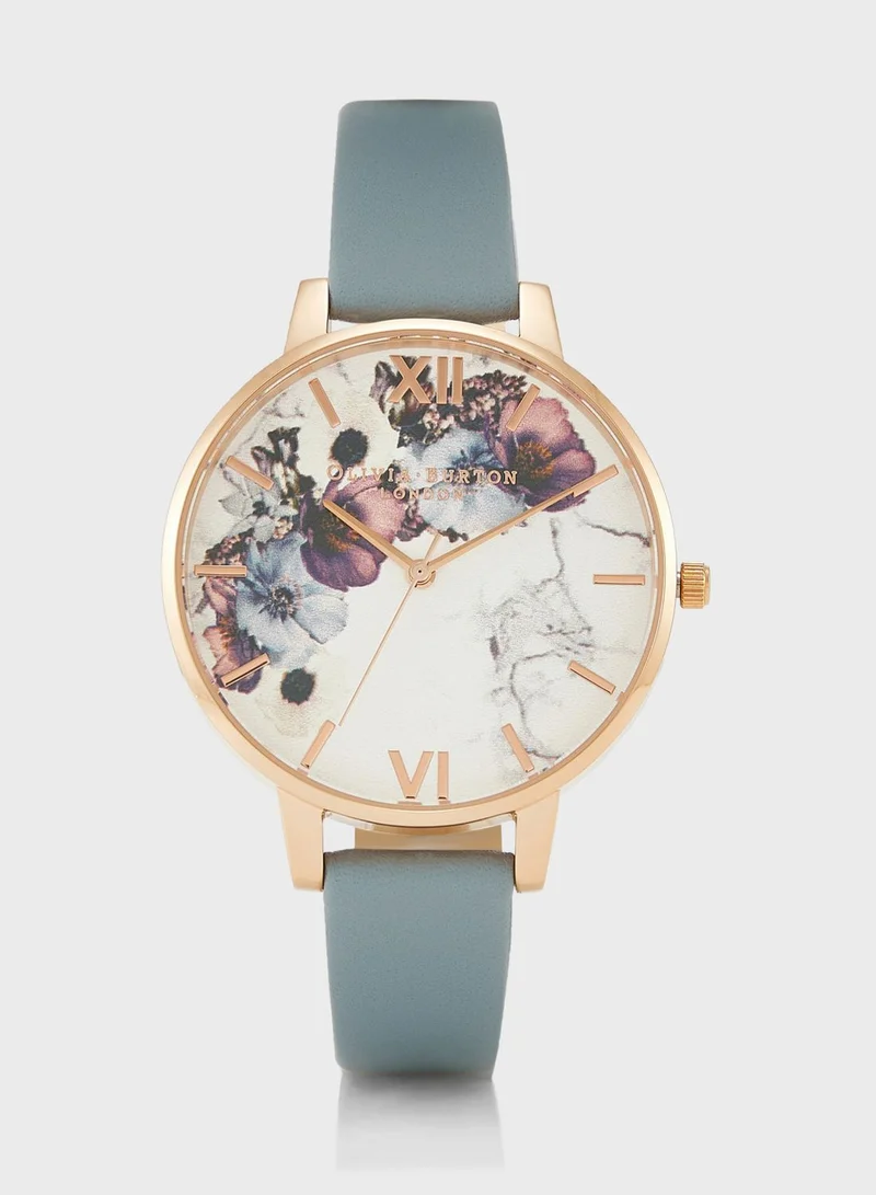 OLIVIA BURTON White & Floral Analog Watch