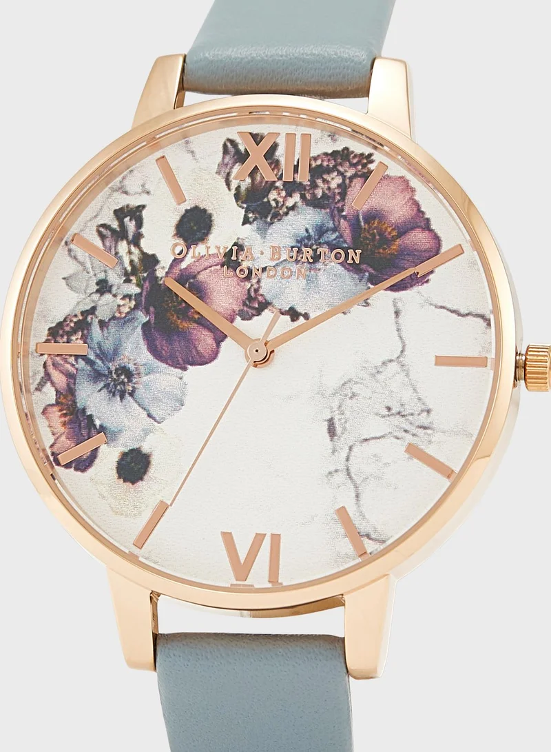 OLIVIA BURTON White & Floral Analog Watch