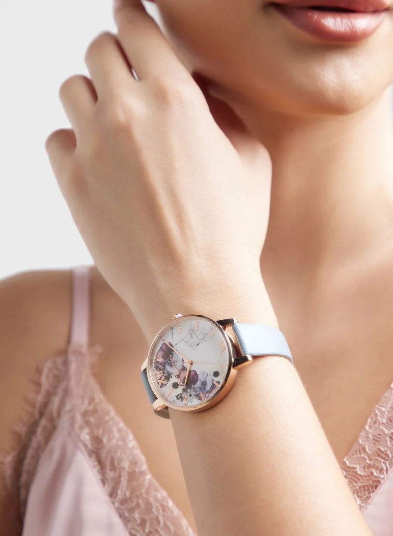 OLIVIA BURTON White & Floral Analog Watch