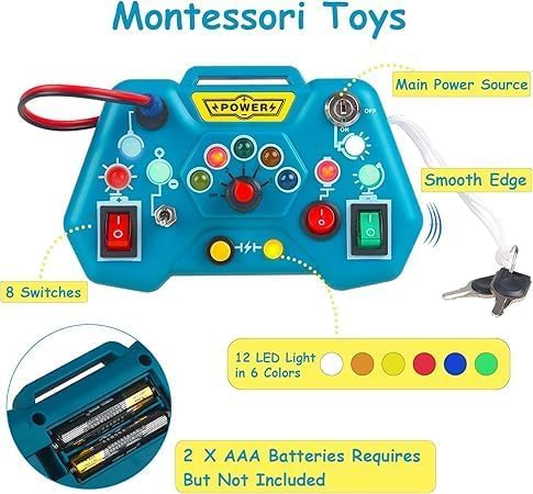 BLiSS HUES Montessori Busy Board, Baby & Toddler Toys for 1-3 Years Old- Baby Sensory Board-Sensory Educational Toys for Toddler (Style 01) - Image 5