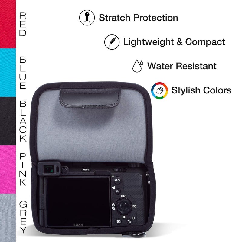 MegaGear MG1957 Ultra Light Neoprene Camera Case Compatible with Sony Alpha 7C, A7 C, A7C II, A7C (18-55mm) - Gray - Image 5