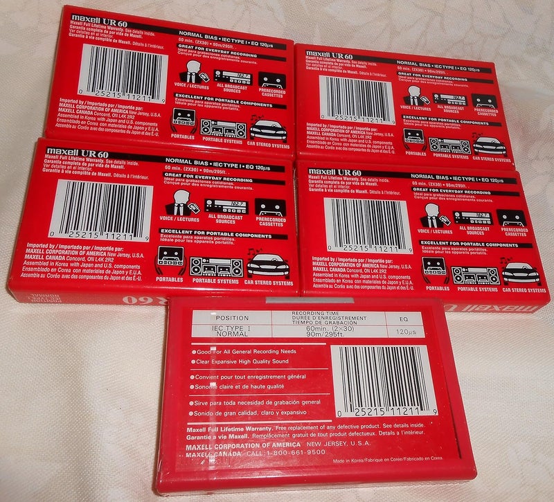 Maxell Maxell UR 60 Position IEC Type I Normal Audio Cassette  5 Pack - Image 3
