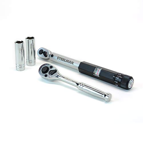 Steelman 10-Piece Select TPMS Sensor Automotive Tool Kit Torque Drivers and Bits, Adjustable Torque Wrench, 1/4-inch Drive Ratchet, 1/4-inch Drive Sockets - Image 4