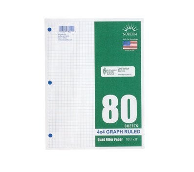 Norcom Quad Filler Paper, 10-1/2" x 8", 4 Squares/Inch - Image 4