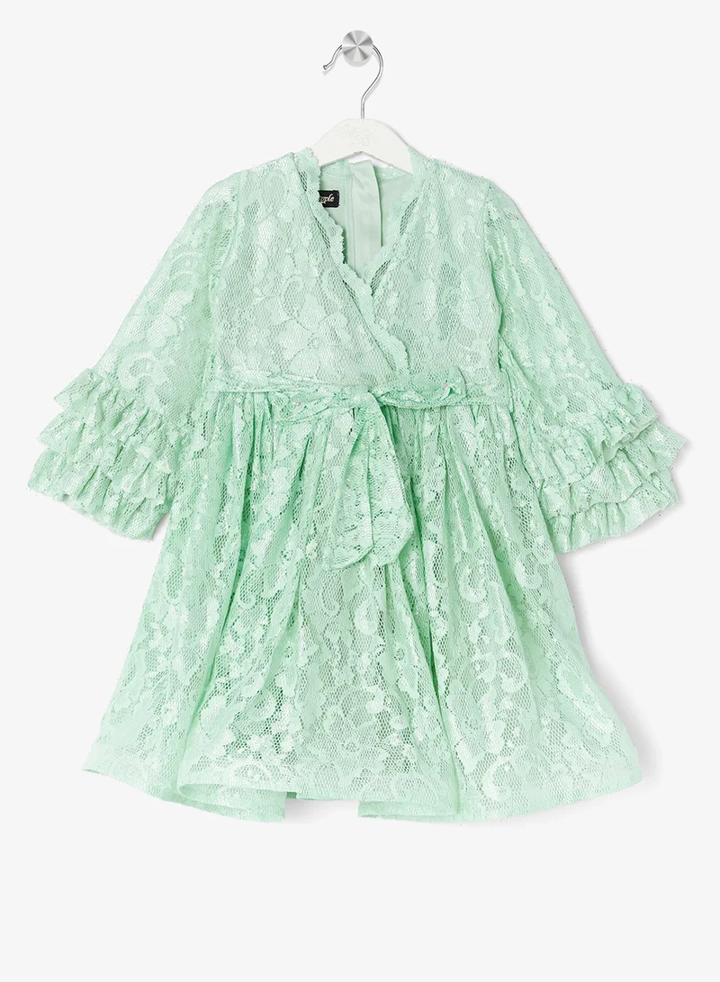 ليتل جولدن ابل فستان بكشكشة دانتيل