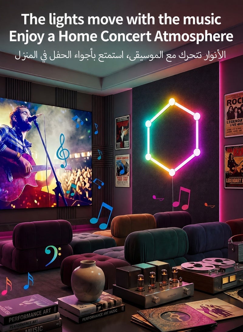 خطوط إضاءة جدارية ذكية، قضبان إضاءة LED RGB بتقنية واي فاي، أكثر من 16 مليون لون قابلة للتعتيم ومتزامنة مع الموسيقى، قضبان إضاءة ديكورية منزلية قابلة للتعديل للعشاق الألعاب والحفلات والبث المباشر، متوافقة مع أليكسا ومساعد جوجل (6 خطوط، لون أبيض) - Image 1