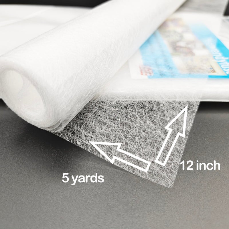 Misswendyfuse 12''Ã—5Yards Extremely fine fusible Webbing,Sheer fusible interfacing,Lightweight bonding for The Applique Quilting,Trace Transfer.(White) - Image 4