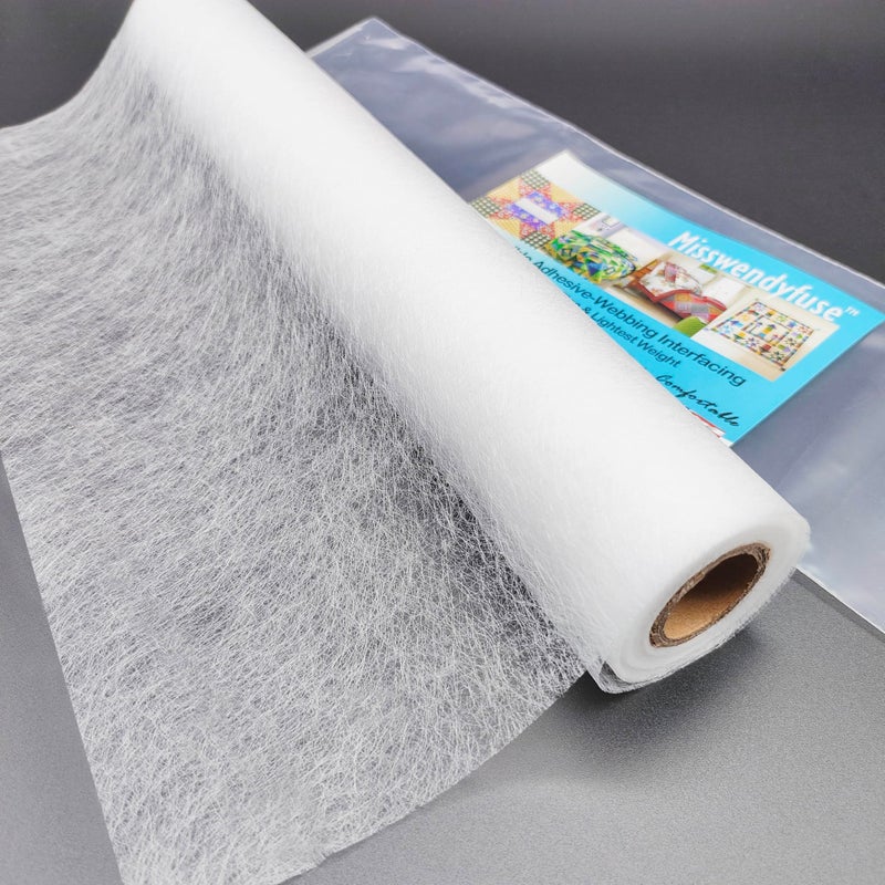 Misswendyfuse 12''Ã—5Yards Extremely fine fusible Webbing,Sheer fusible interfacing,Lightweight bonding for The Applique Quilting,Trace Transfer.(White) - Image 1