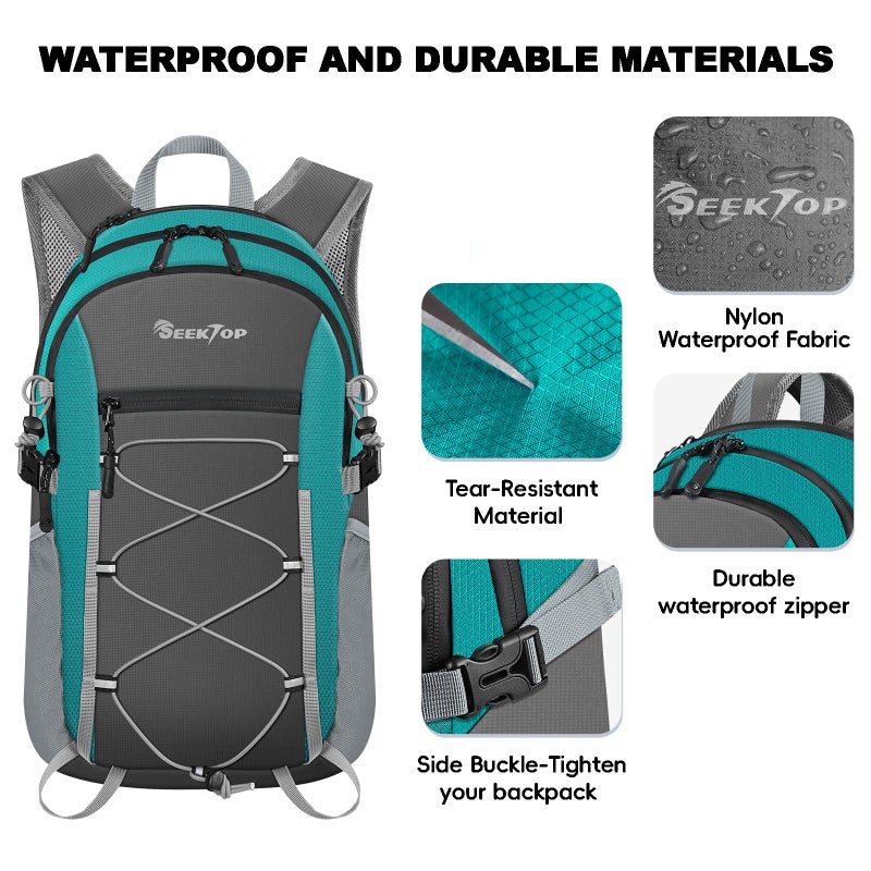 Seektop 20L Foldable Waterproof Hiking Backpack, Ultralight Small Lightweight Daypack Packable Backpack for Men Woman - Image 2