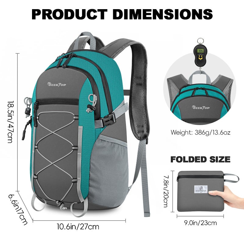 Seektop 20L Foldable Waterproof Hiking Backpack, Ultralight Small Lightweight Daypack Packable Backpack for Men Woman - Image 3