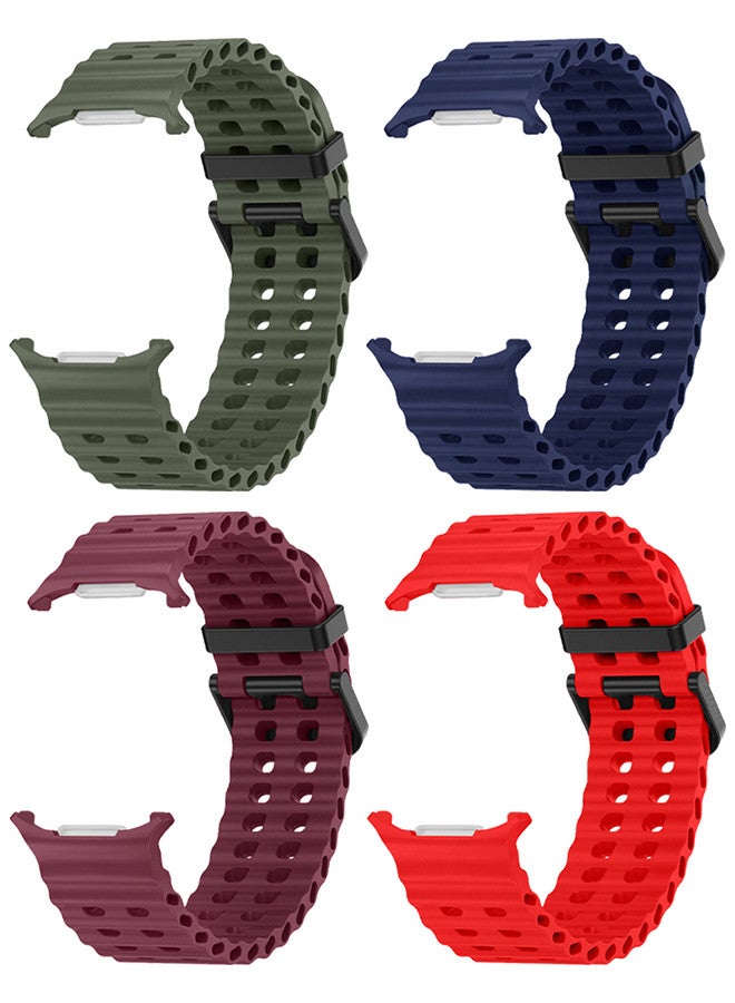 CATANES 4 Pack of Band for Samsung Galaxy Watch 7 Ultra Soft Silicone  Adjustable, Sweat-Resistant, and Stylish  - Image 1