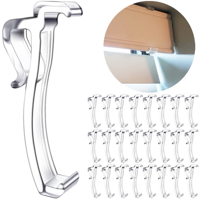 lofrcin 24 PCS 25 Inch Clear Plastic Valance Clips for Blinds