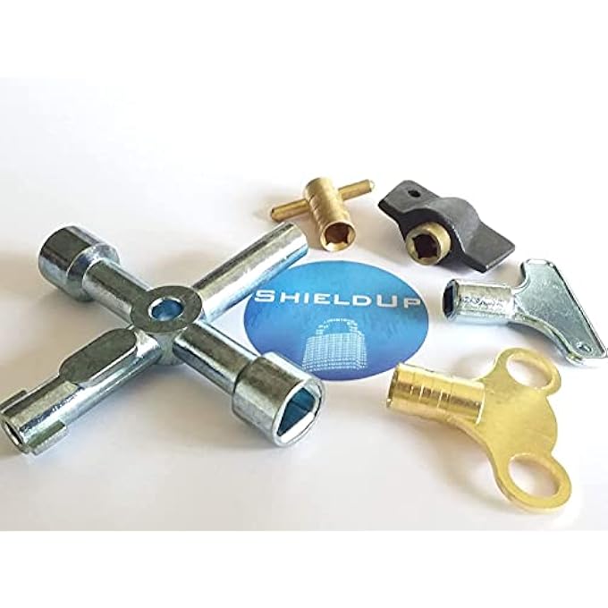 FOUR WAY SERVICE METER UTILITY KEY + FOUR RADIATOR KEYS - Image 2