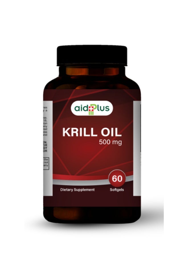 Krill Oil 500 Mg – 60 Softgels | Rich in Omega-3 Fatty Acids with EPA & DHA | Supports Heart, Brain, Joint & Eye Health