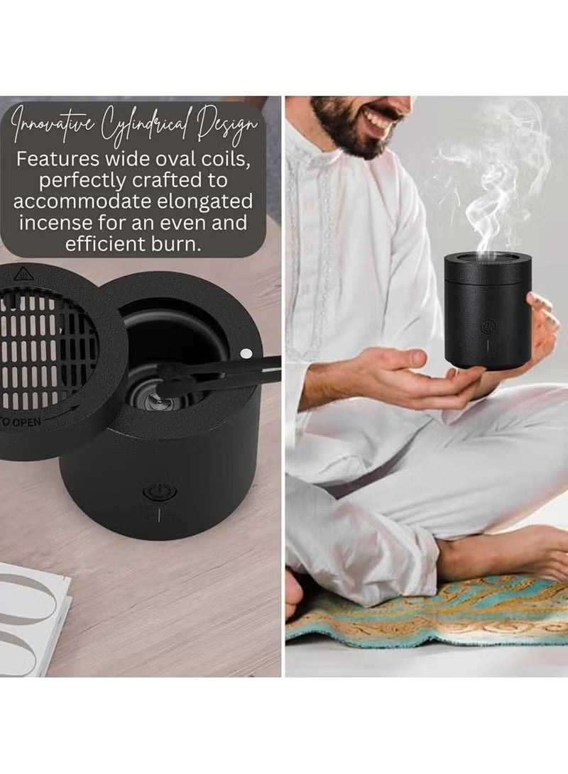 ELTRAZONE Electronic Medkhan Portable Bakhoor Burner | USB Rechargeable Oud & Incense Burner | Charcoal-Free Aromatherapy Diffuser for Home, Car, Office | Arabic Bukhoor & Oud Fragrance | Safe, Stylish Ramadan Gift & Home Decor | Relaxing Scented Ambiance - Image 4