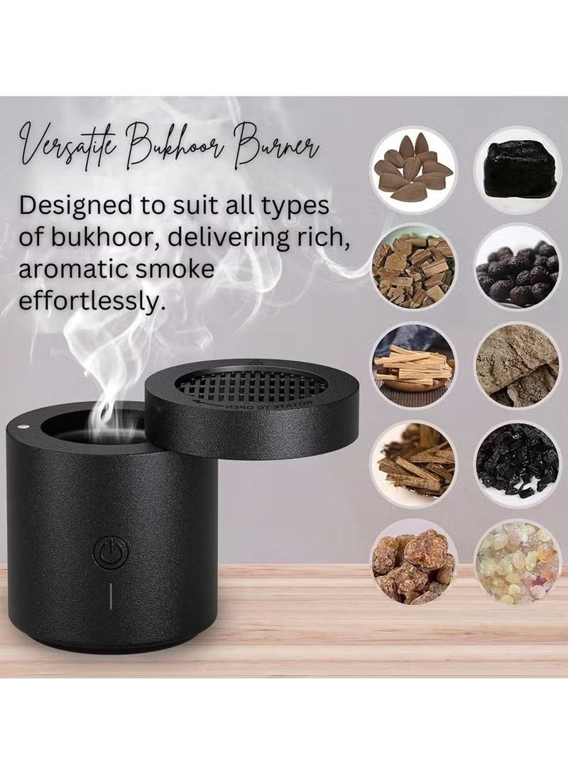 ELTRAZONE Electronic Medkhan Portable Bakhoor Burner | USB Rechargeable Oud & Incense Burner | Charcoal-Free Aromatherapy Diffuser for Home, Car, Office | Arabic Bukhoor & Oud Fragrance | Safe, Stylish Ramadan Gift & Home Decor | Relaxing Scented Ambiance - Image 2
