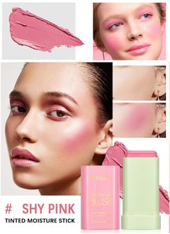 Meidián Blush Stick, Blush Cream for Cheeks Eyes Lips,Blush in Natural with Waterproof Sweat-Resistant, Tinted Solid Stick with Long Lasting, Nude Makeup Multi-Use Color Stick Creamy Blush, Shy Pink  - Image 2