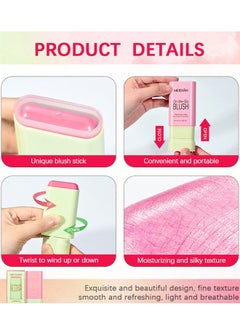 Meidián Blush Stick, Blush Cream for Cheeks Eyes Lips,Blush in Natural with Waterproof Sweat-Resistant, Tinted Solid Stick with Long Lasting, Nude Makeup Multi-Use Color Stick Creamy Blush, Shy Pink  - Image 4